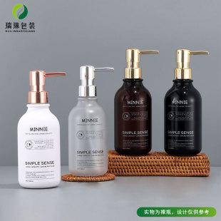 Spot 500Mlpet Plastic Round Shoulder Press Bottle Shower Gel Bottle Care Lotion Shampoo Bottle High Appearance