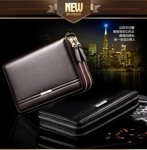 New Men's Multi-Card Double Zipper Men's Handbag Envelope Business Clutch Bag Wallet Men's Clutch Bag Clutch Bag