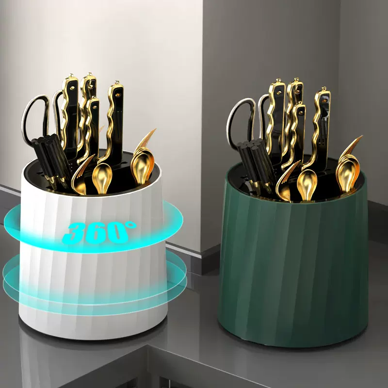 旋转厨房刀架置物架刀具收纳菜刀一体筷桶放筷笼筷子筒刀座