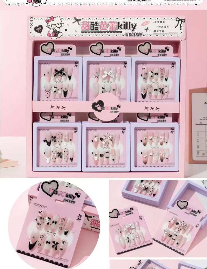 Estampado de ojos de gato con armadura, pegatinas de uñas con gelatina, dibujos animados de estudiantes lindos, desmontables, ponis con armadura image 55