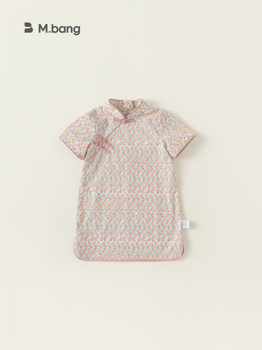 Youbao ropa para niños nuevos productos de verano vestido de bebé femenino falda para niños estampado chino vestido cheongsam retro para niñas