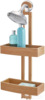 Simple wood -hanging rack bath is suspended in the standard shower sprinkler storage rack with a double hook storage rack