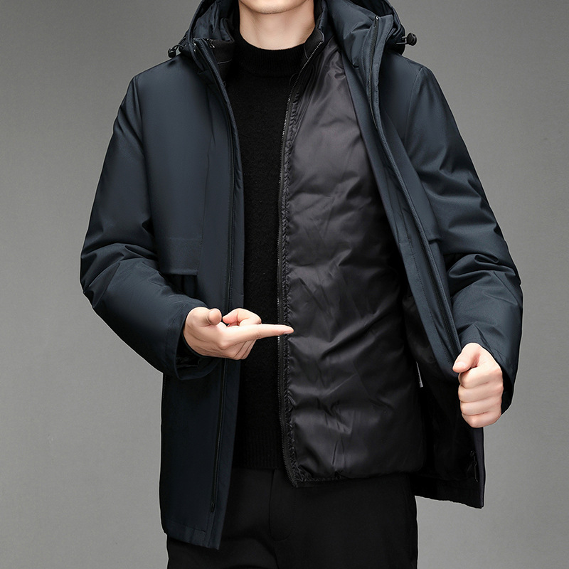 318 탈착식 라이너 화이트 구스 다운 블루