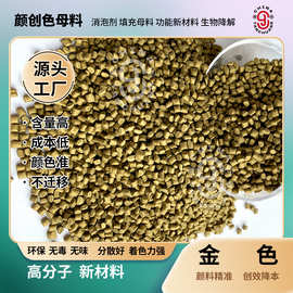 塑料配色 PE吹膜金色母料 环保 金色塑料颗粒 食品包装片材彩色母