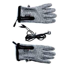 定制USB电热钓鱼手套5指全发热外卖快递小哥冬季保暖手套3挡调温