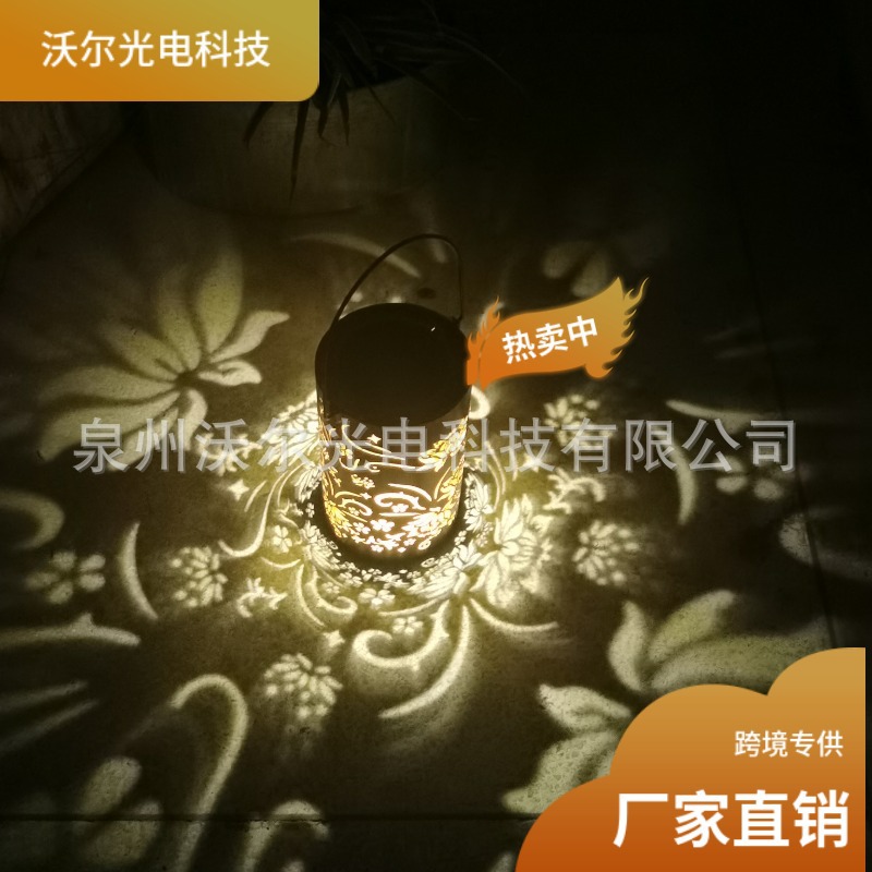 亚马逊 热销LED 藤蔓花镂空太阳能灯笼 庭院装饰灯草坪挂树灯IP65