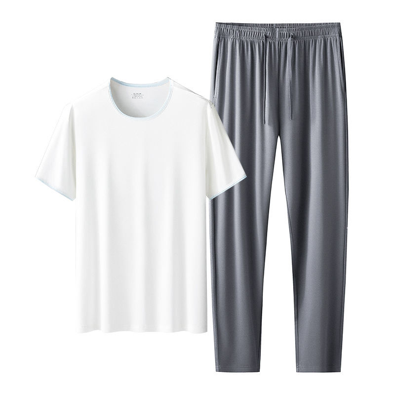 [El mismo estilo en el mostrador] Los nuevos 80 pijamas de hombre modales de doble cara para primavera, verano y otoño pueden salir