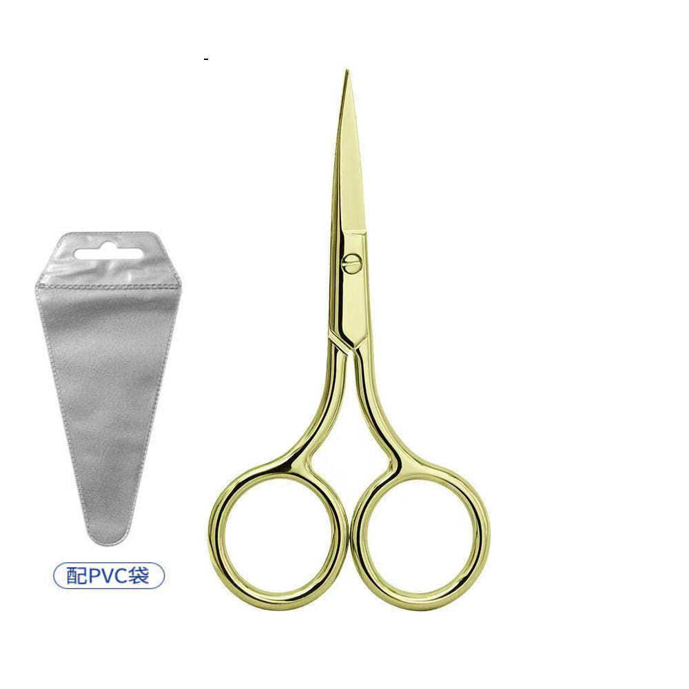 Juego de tijeras de pelo de nariz para hombres, cabeza redonda, afeitado de acero inoxidable, limpieza de fosas nasales, tijeras pequeñas manuales para mujeres