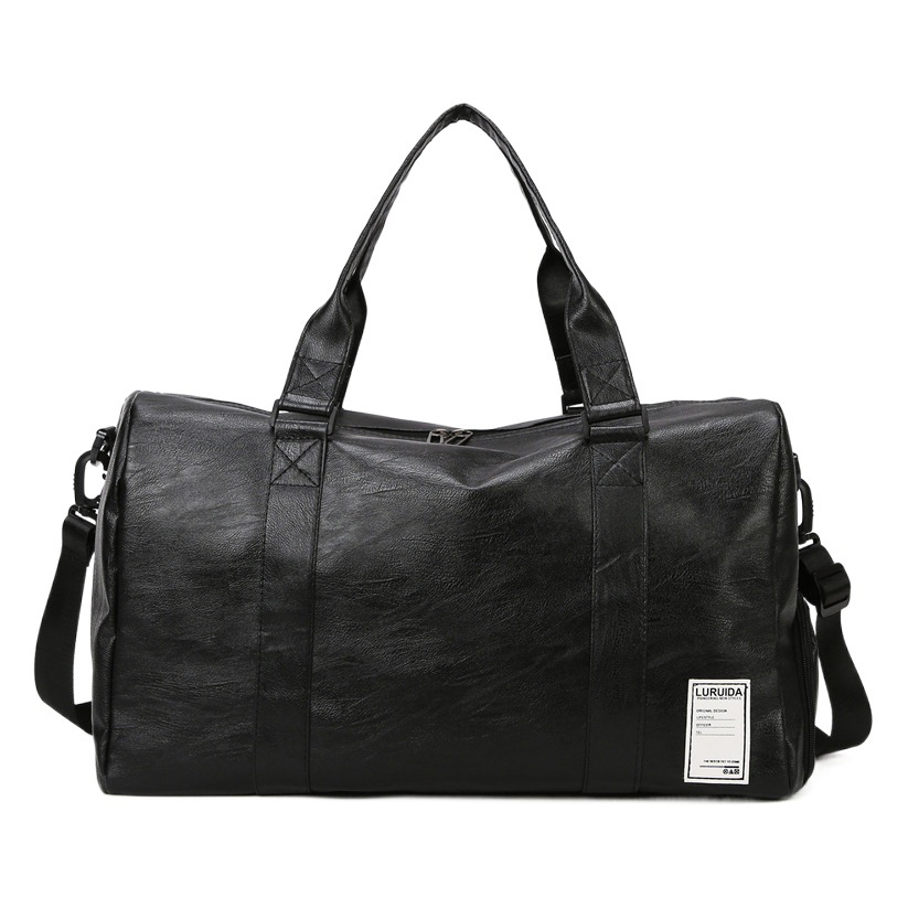 Bolsa de viaje de los hombres de gran capacidad de ocio deportes bolsa de fitness portátil pu textura a corta distancia bolsa de equipaje impermeable