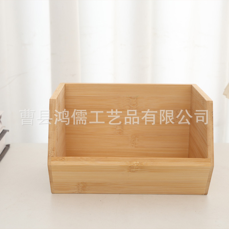 Caja de almacenamiento de madera moderna simple sin cubierta caja de escritorio doméstica caja de acabado de artículos de bambú y madera bocadillos cosméticos caja de madera image 5