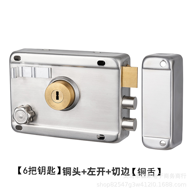 Cerradura de puerta exterior anticuada cerradura de puerta antirrobo puerta de madera interior cerradura de Puerta de Hierro cerradura de puerta de acero inoxidable cerradura antirrobo