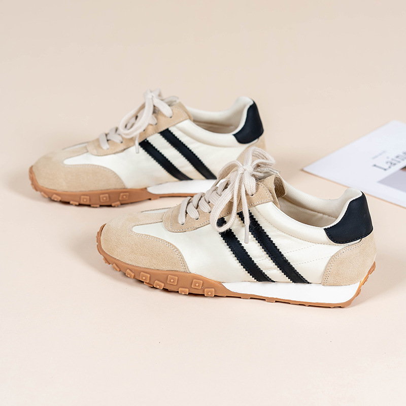 In stock color matching platform German training shoes winter New genuine leather Korean casual sneaker women's height increasing argan shoes fashion