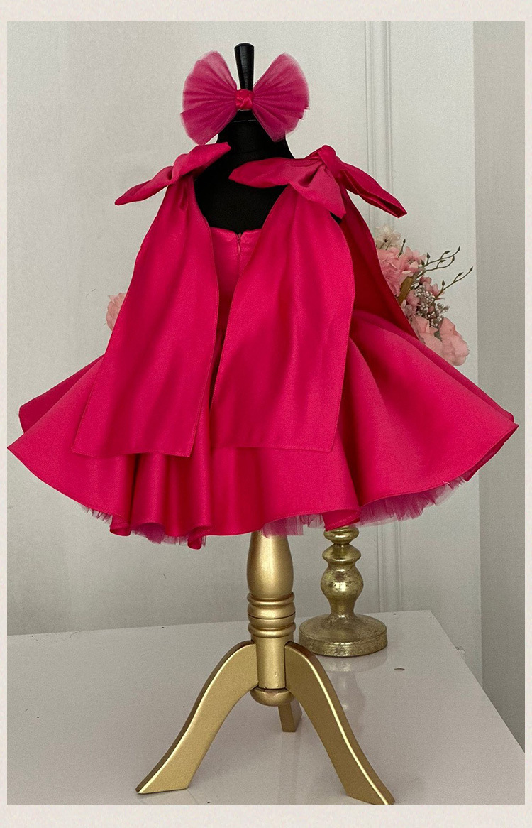 Flicka prinsessklänning med rosetter rosa fest och vardag_voghion.com