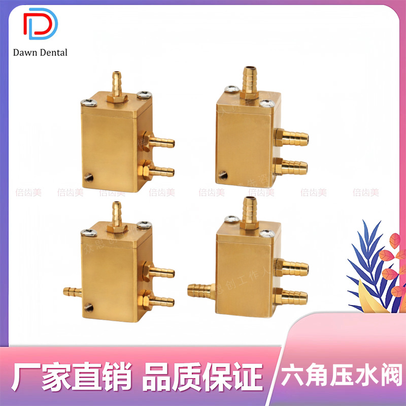 Silla dental Dental válvula de presión hexagonal Válvula de control de válvula de control de Junta Única accesorios de válvula de presión cuadrada