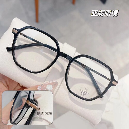 Side-shimmering powder-style Xiaohongshu livestream-ready TR90 eyeglass frames, anti-blue-light design—perfect for wearing without makeup, model M3701