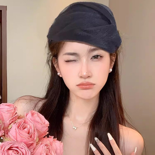 High-end headwear for women, retro style half-hat headband, versatile temperament, organza headband, small face,  new style
