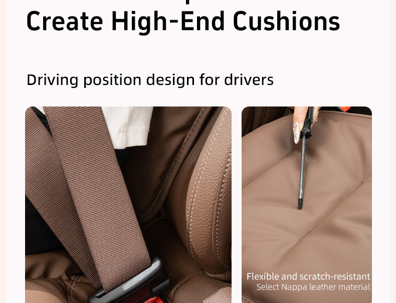 Cross-Border Popular Car Seat Cushion, Breathable Nappa Leather Seat Pad, Soft and Comfortable for All Seasons, Size Three