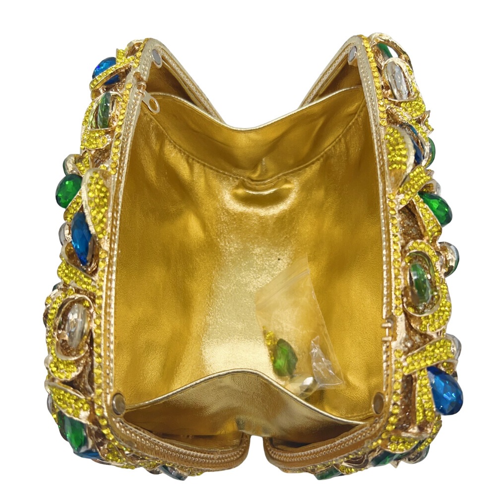 Bolsa de piedra transfronteriza nueva bolsa de cena de diamantes colorido de lujo lleno de bolsas de cristal de diamantes pequeño vestido bolso de mano de mujer
