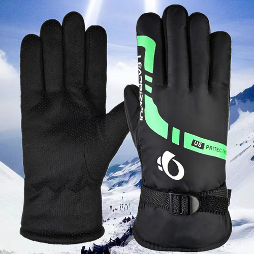 Winter thickened velvet warm men's ski gloves riding windproof cotton gloves motorcycle gloves wholesale