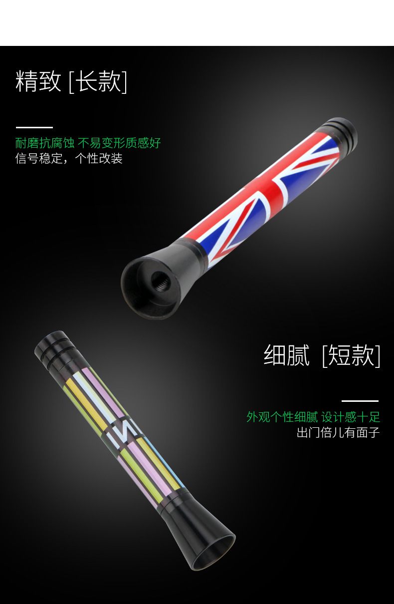 Suitable for Bmw Mini Cooper Antenna Car Modified Antenna F56 F60 Car Personalized National Flag Antenna
