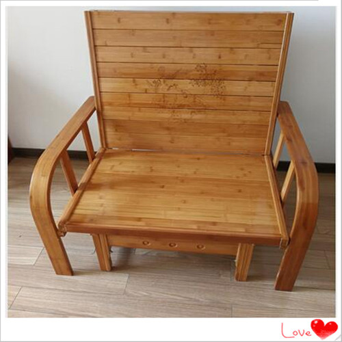 Bamboo sofa bed solid wood double bed recliner bed mat bamboo folding bed lunch break bed sheet single