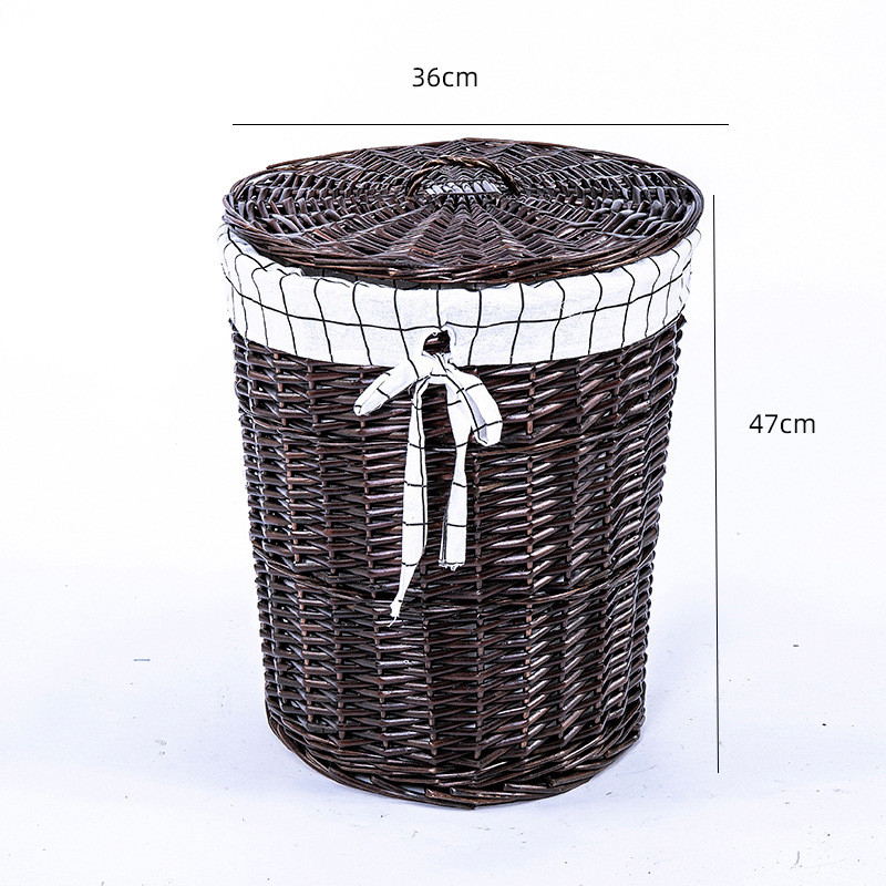 Cesta de ropa sucia de tela de caña grande cubierta de tela de tela de mano casa de alojamiento de hotel baño de cestas de ropa sucia