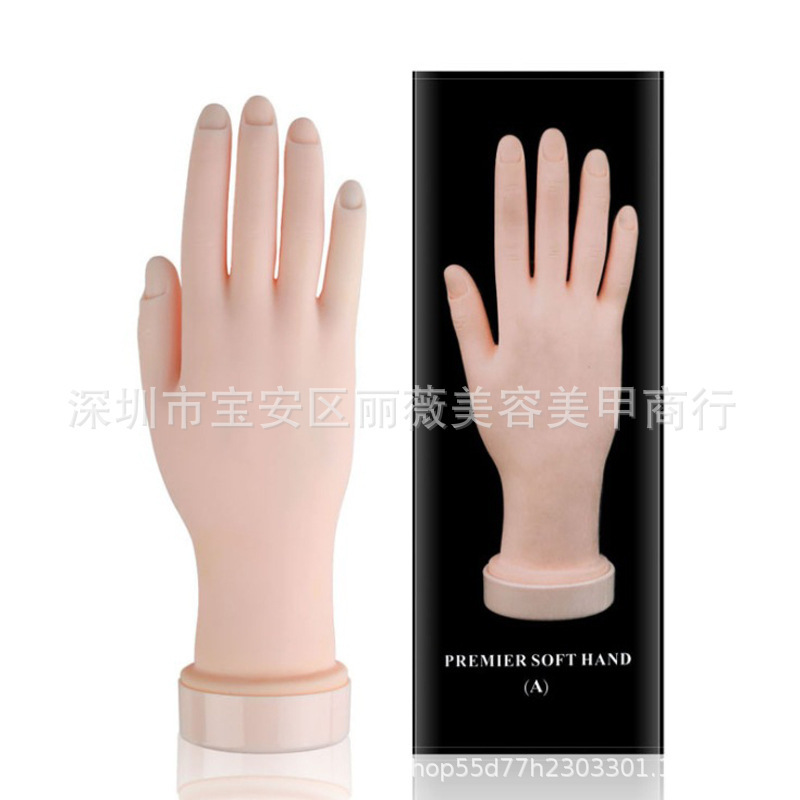 Nail art practice artificial hand nail art display finger bending activity positioning can be inserted nail piece practice factory wholesale