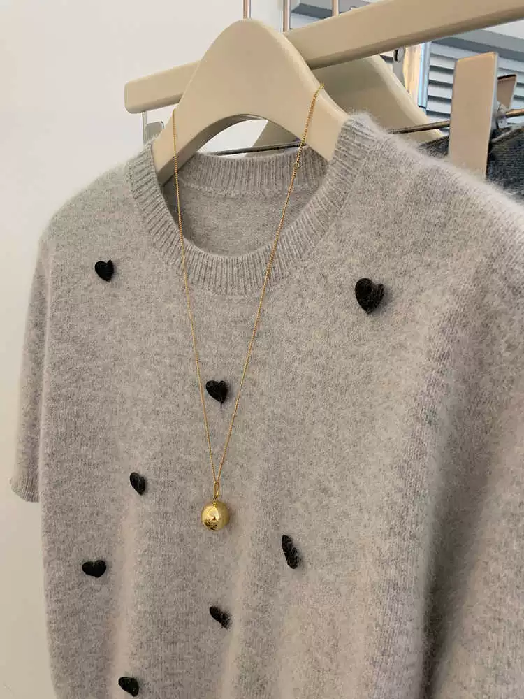 Цветной вязаный демисезонный свитер, короткая майка, Chanel стиль, с коротким рукавом
