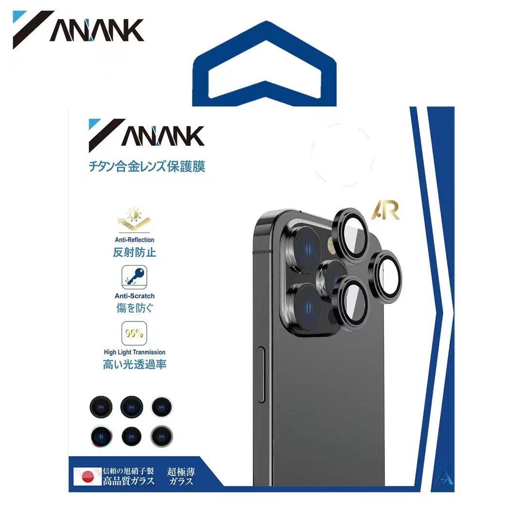 Ank marca iPhone15pro Acero inoxidable águila ojo lente película protector Apple 15 película de lente trasera