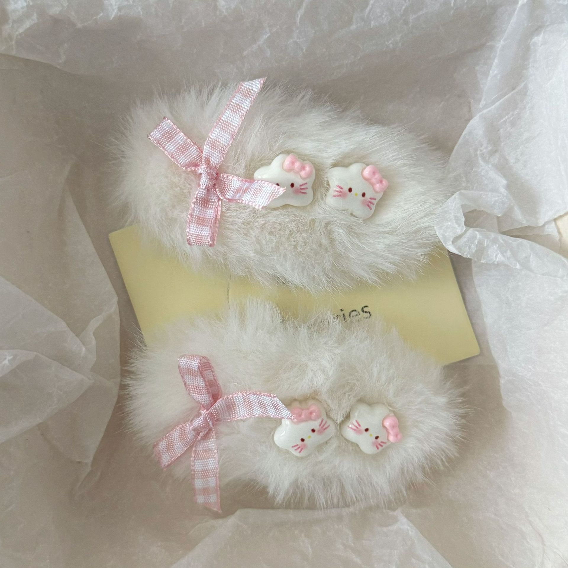autumn new style white  stars plush oval bb clip barrettes cartoon cute girl side fringe clip