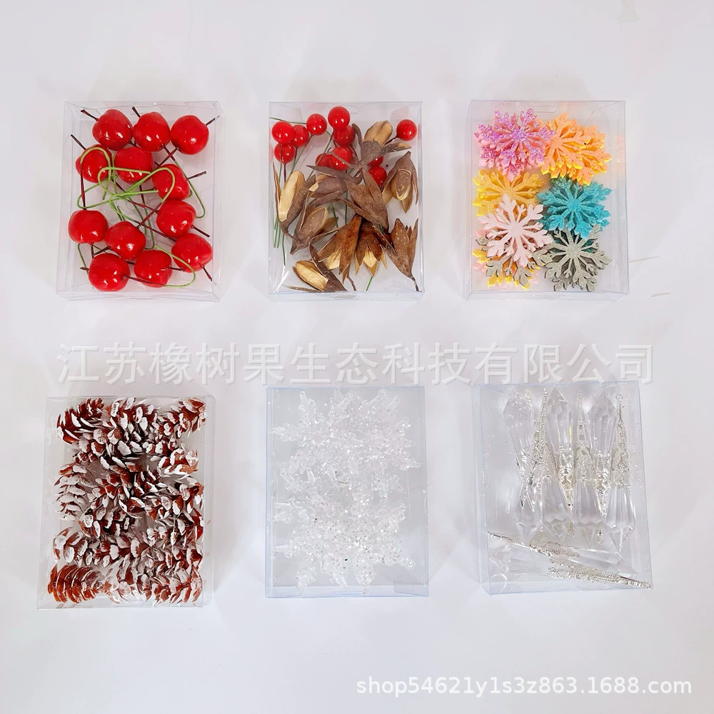 Рождественское яблоко, цветок трубы, красочная Снежинка, длинная коробка с сосновыми фруктами (6 видов стилей) для украшения фестиваля