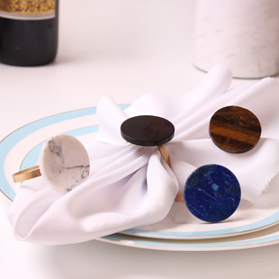 Cross-Border Creative Metal Woven Crystal Stone Napkin Ring Hotel Table Wedding Table Decoration Amazon Wholesale