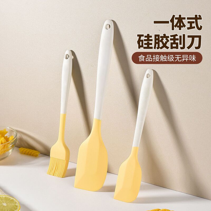Large Integrated Silicone Spatula, Food-Grade, High-Temperature Resistant Cream Spatula, Mixing Knife, Household Kitchen Baking Set Large Integrated Silicone Spatula, Food-Grade, High-Temperature Resistant Cream Spatula, Mixing Knife, Household Kitchen Baking Set