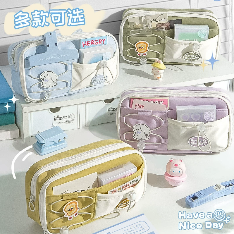 High quality capacious pencil case, drawstring, Birthday gift, internet celebrity