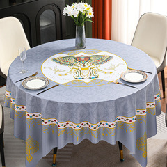 Wholesale lightweight luxury minimalist 180cm large round tablecloth, waterproof, oil-proof, heat-resistant PVC dining table mat with hand-painted Instagram-style tablecloth