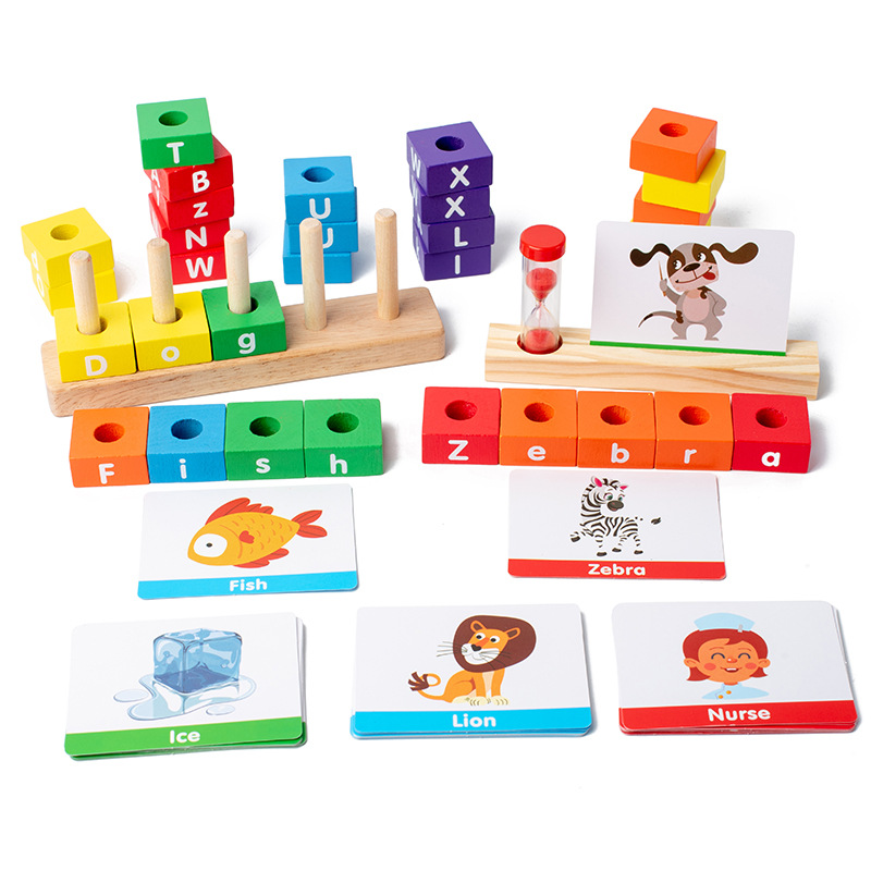 26 letras inglesas juguetes matemáticos adición y sustracción juego de bloques de construcción emparejados ayuda didáctica para niños transfronterizos