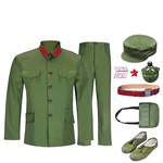 65式军套装演出服纪念怀旧抗战老兵聚会的良干部服涤卡绿色套装男