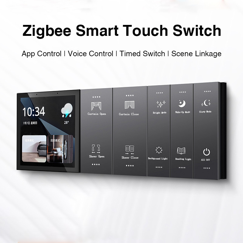 Interruptor Táctil de Pared Inteligente ZigBee, Control Táctil, para Hotel