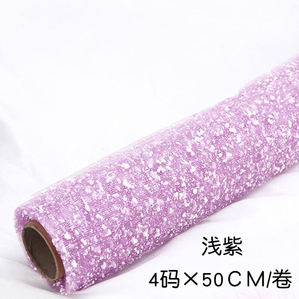 Fábrica en stock venta al por mayor DIY flor ramo floral material de embalaje copo de nieve espuma gasa malla longitud 4 yardas nieve punto gasa