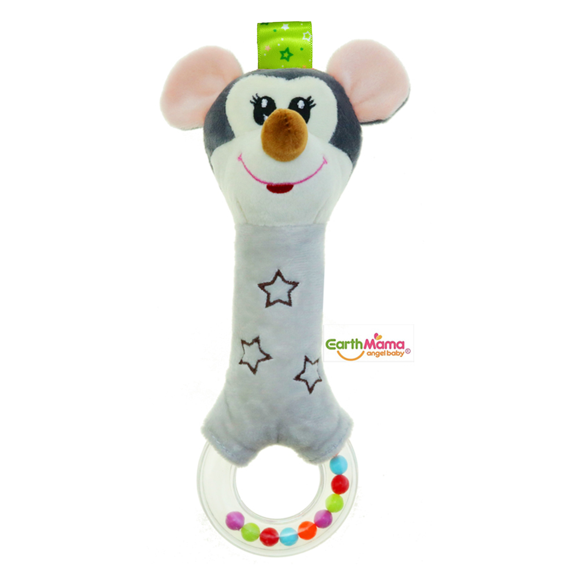 Fábrica al por mayor Earthmama anillo sonajero padre-hijo calmante juguete agarrar felpa sonajero