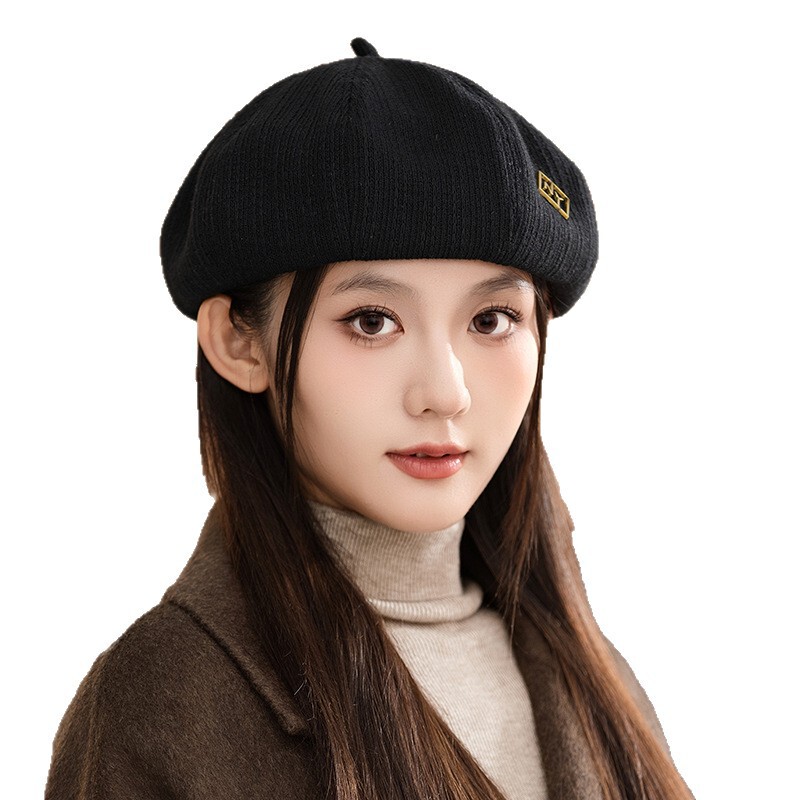 秋冬季帽子女款复古百搭画家帽英伦风格纹八角帽高级感气质贝雷帽|undefined