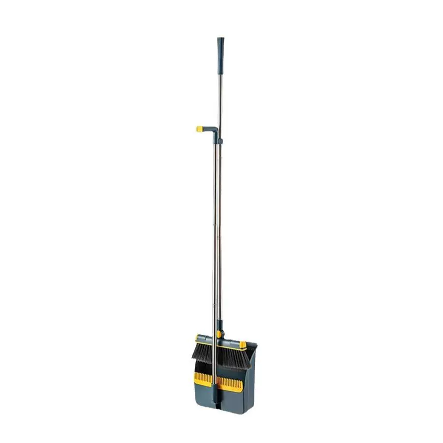 Set, folding dustpan stainless steel, 2 piece set, increased thickness