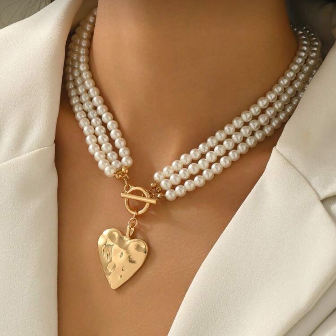 fashionable elegant retro necklace from pearl