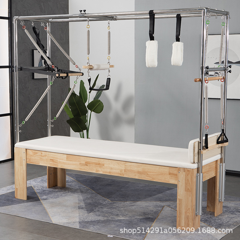 Pilates doméstico aleación de aluminio cama central plegable multifuncional comercial yoga equipo de entrenamiento de madera sólida