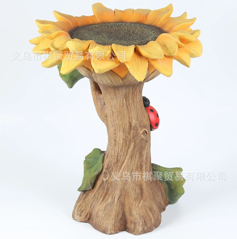 Cross-border Sunflower Resin Crafts Gardening Ornaments Polyresin Sunflower Bird Bath Cross-border Sunflower Resin Crafts Gardening Ornaments Polyresin Sunflower Bird Bath