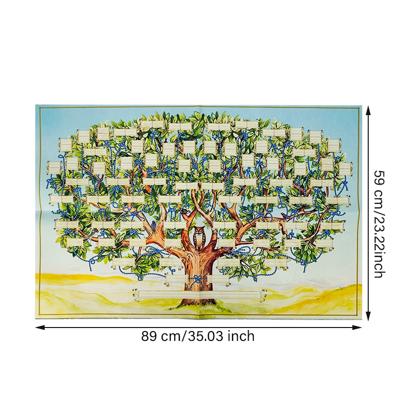 Mapa de árbol familiar colgante de genealogía especial transfronterizo Complete la historia familiar personal Mapa de genealogía familiar de bricolaje