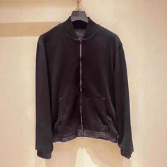 天花板品质秋季双面穿拉链棒球领夹克男女款休闲暗纹提花宽松外套