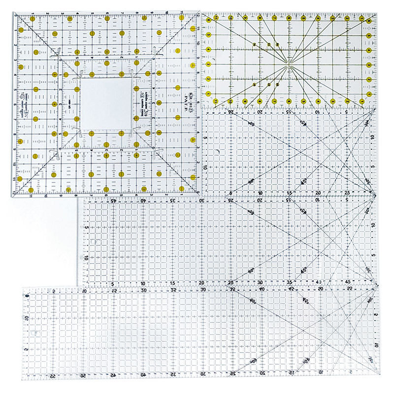 Regla de costura de acrílico cuadrado negro regla cuadrada transparente Placa de ropa a medida que hace material de herramienta