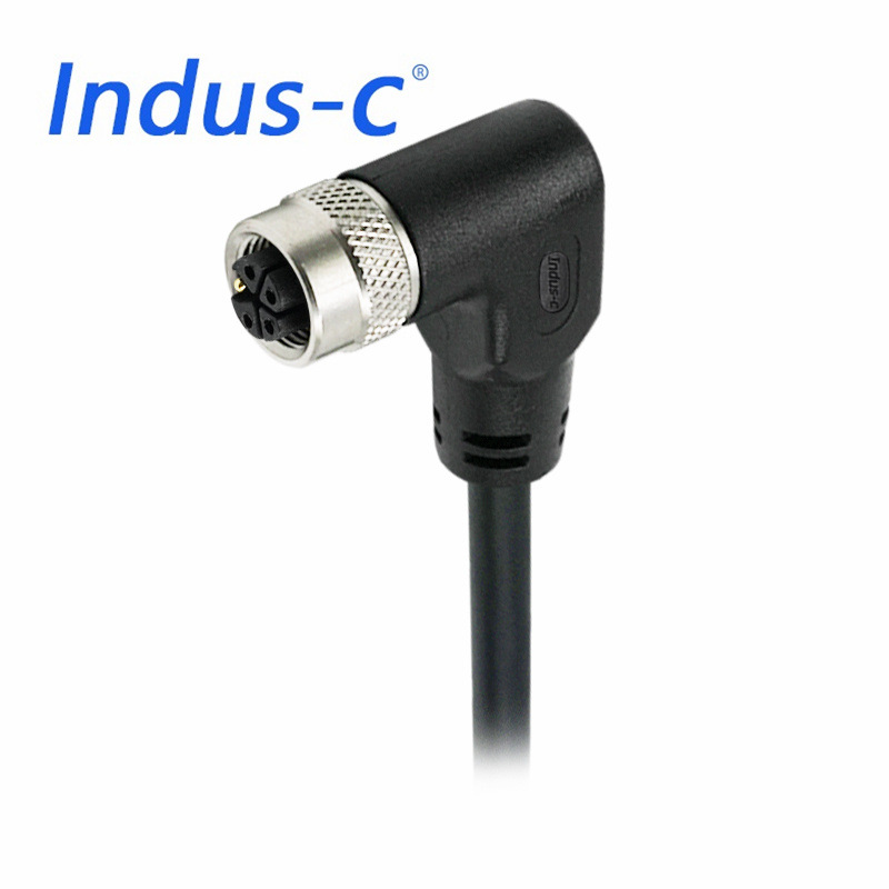 线束线缆屏蔽PVC耐寒传感器M12K型5芯防水连接器连接线