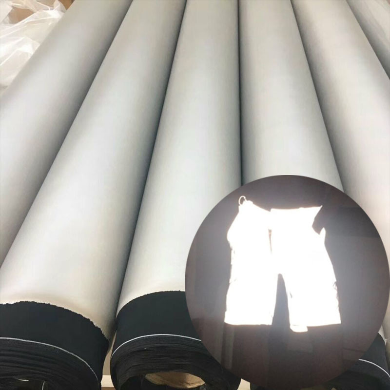 冲锋衣用高亮反光针织布亮银反光四面弹力布彩色莱卡涤氨反光面料